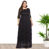 Plus Size Lace Maxi Evening Dress Sai Feel