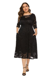 Plus Size Lace Midi Dress Wedding Dress HIGH ELASTIC TRUE TO SIZE Sai Feel