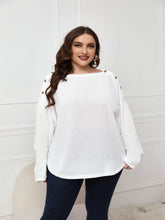 Plus Size Long Sleeve White Top Blouse Sai Feel