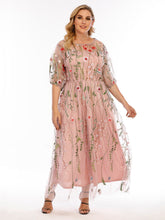 Plus Size Mesh Embroidery Party Dress Sai Feel
