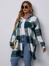 Plus Size Plaid Button Front Jacket Sai Feel