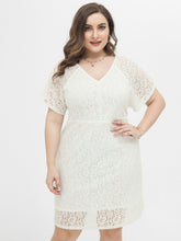 Plus Size Raglan Sleeve Lace Dress Sai Feel