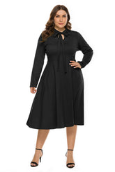 Plus Size Round Neck Lace Knitted Dress Sai Feel