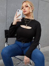 Plus Size Solid Cami Top & Sleeve Crop Top Set Sai Feel