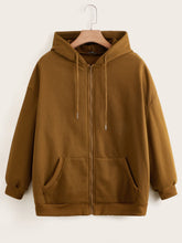 Plus Size Solid Hoodie Sai Feel