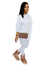 Plus Size Solid Sweatshirt & Sweatpants Set Sai Feel