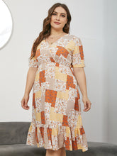 Plus Size V Neck elastic waist Dress Sai Feel