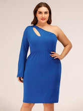 Plus Size Women Summer One Shoulder Split Thigh Dress Sai Feel