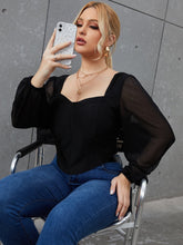 Plus Sweetheart Neck Lantern Sleeve Bustier Tee Sai Feel