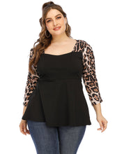 Plus Sweetheart Neck Leopard Print Tee Sai Feel