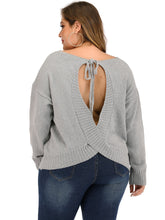 Plus Tie Back Cut Out Sweater Sai Feel