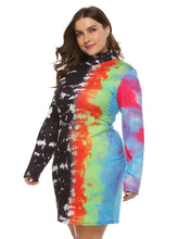 Plus Tie Dye Colorblock Dress Sai Feel