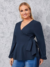 Plus Wrap Tie Side Blouse Sai Feel