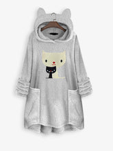 Plus size Embroidered double sided fleece medium length pullover plush hoodie Sai Feel