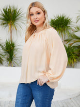 Plus-size V-neck solid color loose chiffon Lantern long sleeve shirt Sai Feel