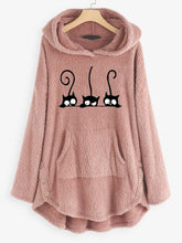 Plus size hooded long sleeve warm hoodie cartoon fleece top Sai Feel