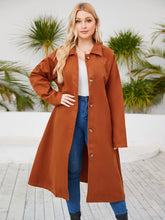 Plus-size long loose belted overcoat Sai Feel