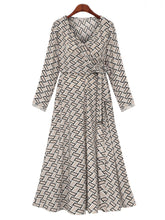 Plus size long sleeve bleted plaid dress Sai Feel