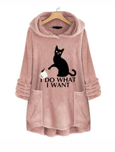 Plus size pullover long sleeves double fleece medium length hoodie Sai Feel