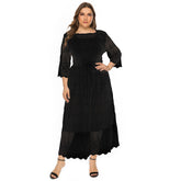 Plus size women's lace midsleeved long beach dress Sai Feel