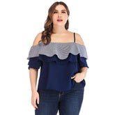 Plus size women's sexy strapless strapless halter top shirt Sai Feel
