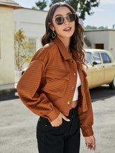 Pocket Button Front Single Breasted Jacket Sai Feel