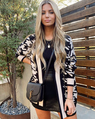 Alexandrine – Strickjacke mit Hahnentrittmuster und Taschen