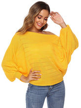 Pointelle Knit Asymmetrical Neck Batwing Sleeve Sweater Sai Feel