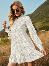 Polka Dot Ruffle Hem Smock Dress Sai Feel