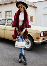 Pompom Hem Fuzzy Shawl Sai Feel