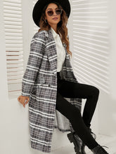 Print Shawl Collar Dual Pocket Coat Sai Feel