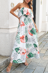 Print Split Joint Strapless Cake Skirt Dresses(8 colors) Sai Feel