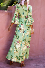 Print Split Joint V Neck Printed Dresses£¨3 colors£© Sai Feel