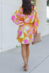 Print Split Joint V Neck Straight Jumpsuits Sai Feel