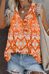 Print Split Joint V Neck Tops(5 Colors) Sai Feel