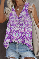 Print Split Joint V Neck Tops(5 Colors) Sai Feel