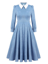 Pure Color Long Sleeve Party Costume Gown Cosplay Dress Sai Feel