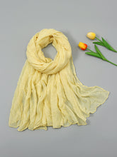 Pure color crumpled scarf silky scarf Sai Feel