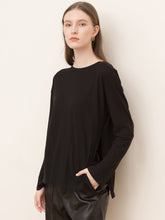 Pure cotton round neck long sleeve crop top Sai Feel