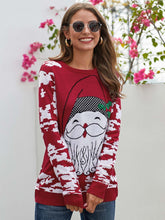 Red Reindeer Santa Clause Cartoon Print Ugly Christmas Sweater Sai Feel