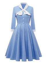 Retro Rockabilly Bow Collar 50's 60's Party Costume Gown Swing Dress Sai Feel