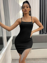 Rhinestone Fringe Detail Bodycon Cami Sai Feel