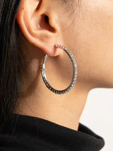 Rhinestone Hoop Earrings Sai Feel