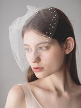 Rhinestone shinning Birdcage mesh wedding veil clip hair accessory Sai Feel