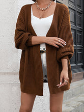Ribbed Knit Open Front Cardigan Sai Feel