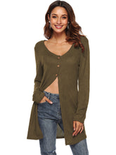 Round Neck Button Front Coat Sai Feel