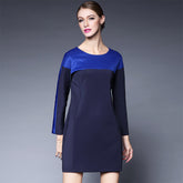Round Neck Long Sleeve A-line Skirt Sai Feel