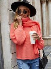 Round neck casual sweater with scarf Sai Feel