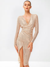 Sequins Bodycon Wrap Dress Sai Feel