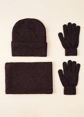 Set of 3 Pieces Beanie & Ring Scarf & Gloves Sai Feel